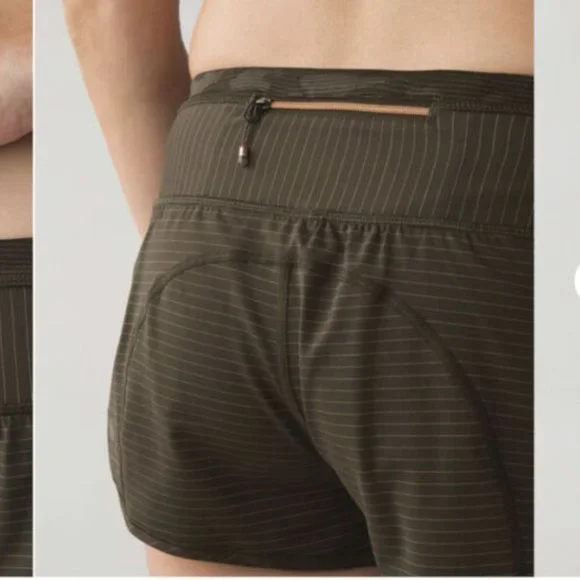 $68 Lululemon RUN FOR DAYS Shorts Deep Green Camo in Size 8 - Picture 3 of 10